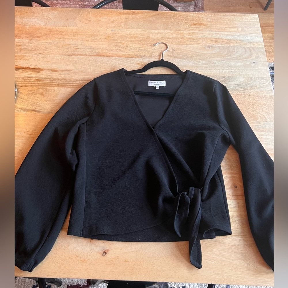 Texture And Thread Wrap Blouse - image 2
